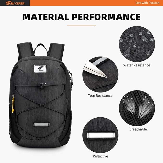 SKYSPER Small Hiking Backpack -12L Lightweight Packable Daypack for Travel Foldable Tear Resistant Backpacks for Women Men