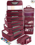 Veken 10 Set Packing Cubes for Travel Essential, Suitcase Organizer Bags in 4 Sizes, Carry-On Luggage Accessories with Large Laundry & Hanging Toiletry Bag, Must-Have for Airplane, Road Trip & Camping