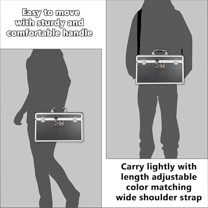 Storage Lock Box with Combination code, Lockable Medicine Storage Case, Empty First Aid Box, Security Lock Box, Multipurpose Lockbox for Home and Outdoor Use (Black, X-Large)