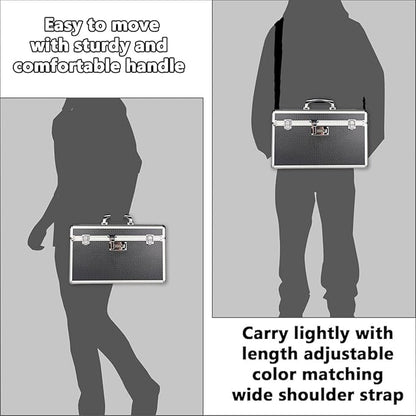 Storage Lock Box with Combination code, Lockable Medicine Storage Case, Empty First Aid Box, Security Lock Box, Multipurpose Lockbox for Home and Outdoor Use (Black, X-Large)