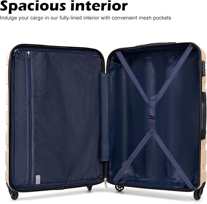 Coolife Luggage 3 Piece Set Suitcase Spinner Hardshell Lightweight TSA Lock (sliver3)