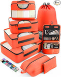 Veken 8 Set Packing Cubes for Travel Essentials, Suitcase Organizer Bags in 4 Sizes, Carry-On Luggage Accessories with Large Laundry & Hanging Toiletry Bag, Must-Have for Airplane, Road Trip & Camping