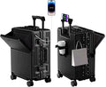 Zipperless Luggage, Polycarbonate Aluminum Hard Shell, Expandable Carry-On Suitcase with Spinner Wheels, Hard Shell Suitcase, 24 Inch Cabin