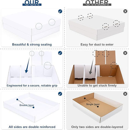 Trading Card Storage Box, 3200 Count Cardboard Storage Box with Divider for Sports, Tcg, Mtg Card(2 Pack)