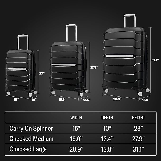 Samsonite Freeform Hardside Expandable with Double Spinner Wheels, Lilac, Checked-Medium 24-Inch