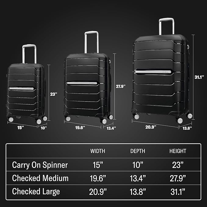 Samsonite Freeform Large Checked Luggage with Dual 360° Spinner Wheels - TSA Lock, Airline-Approved - Lightweight Durable Polypropylene Expandable Hardshell - Amethyst Purple