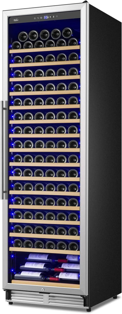 Upgraded 24 Inch Wine Cooler Refrigerator, 190 Bottles Wine Fridge with Professional Temperature Control System, Freestanding or Built-in installation, Quiet Operation