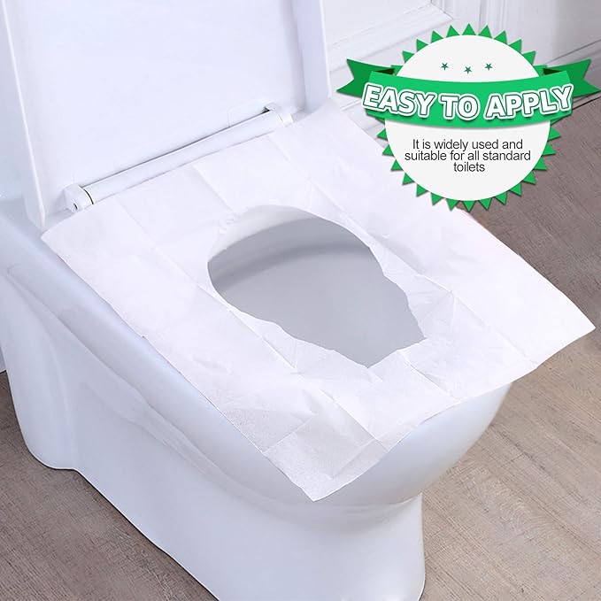 YGDZ Toilet Seat Covers Disposable, 110pcs Flushable Travel Disposable Toilet Seat Covers for Adults Kids Potty Training, Travel Essential Accessories for Airplane, Road Trips, Camping