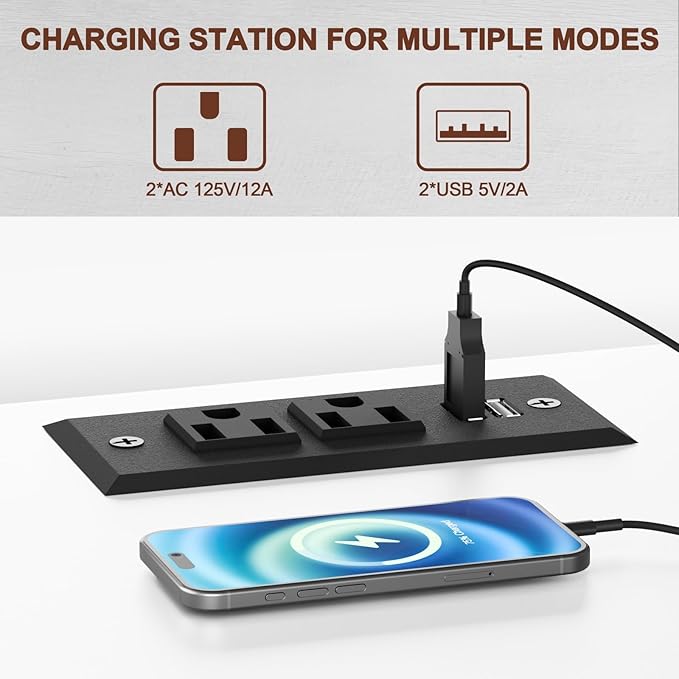 HIFYOBRO 21.6" Tall Fluted Nightstand, End Table with Charging Station and LED Light, Modern End Side Table with Drawer(White)