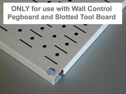 Wall Control 4 ft. Metal Pegboard Organizer - Standard Tool Storage Kit & Deluxe Hook Assortment for Slotted Tool Board - White
