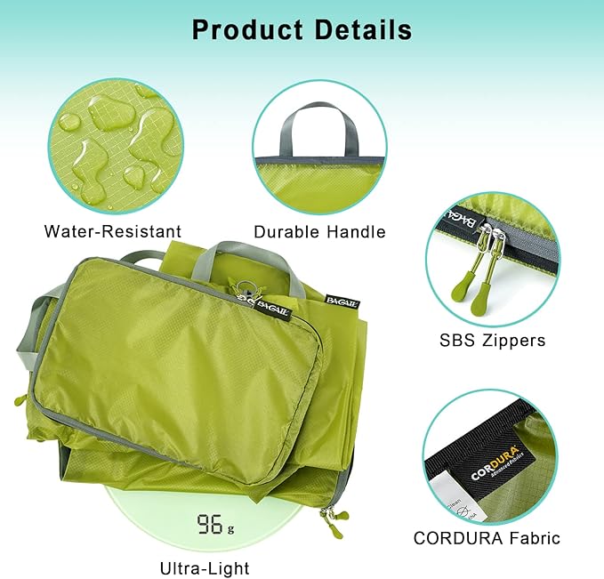 BAGAIL 6 Set Ultralight Compression Packing Cubes Packing Organizer for Travel Accessories Luggage Suitcase Backpack