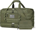 ETRONIK Travel Bag for Men Women, Gym Bag & Tactical Duffle Bags for Travel, Carry on with Toiletry Bag and Shoe Compartment, Weekender Overnight Trip with Wet Pocket for Workout Medical, Green