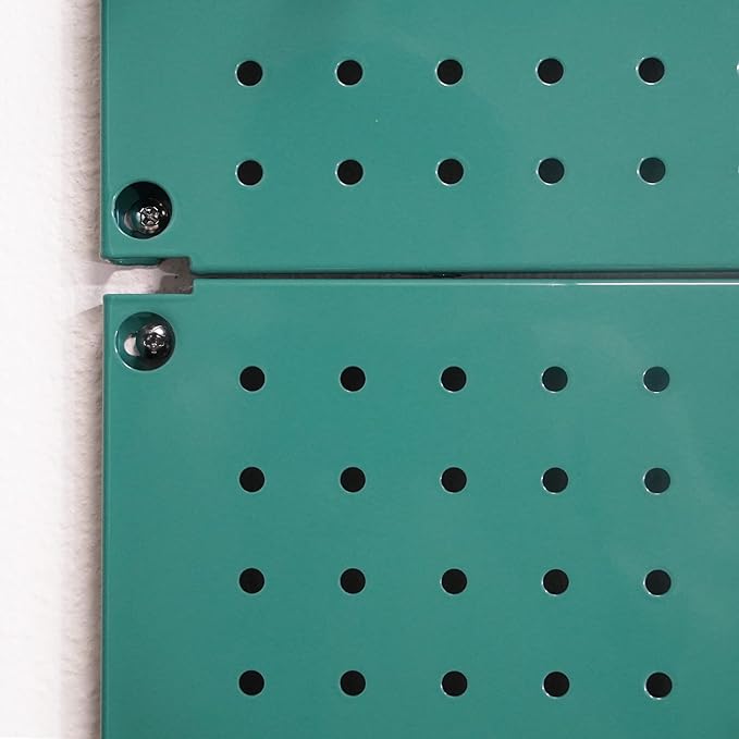 Metal Pegboard 12-Inch Tall x 16-Inch Wide Heavy Duty Wall Organizer for Home Garage Tool Storage 4pcs Green