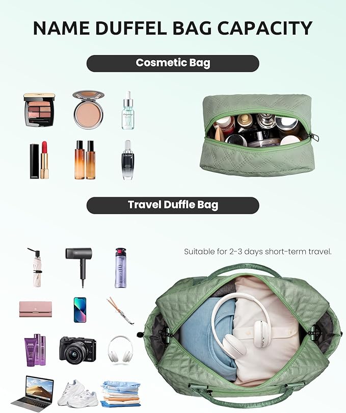Bridal Shower Gifts, Gifts for Women-Initial Travel Bag with Shoe Compartment, Personalized Weekender Bag, Monogram Overnight Bag for Women, Letter Travel Bag with Makeup Bag (Letter A)