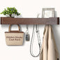Coat Rack Wall Mount with Hidden Hooks Modern Key Holder Wood Entryway Hook with Shelf for Bedroom Kitchen Hallway Bathroom Designed for Hanging Coats Hats Bags Towel Dog Leashe(Walnut,8 Hooks)