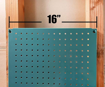 Metal Pegboard 12-Inch Tall x 16-Inch Wide Heavy Duty Wall Organizer for Home Garage Tool Storage 4pcs Green