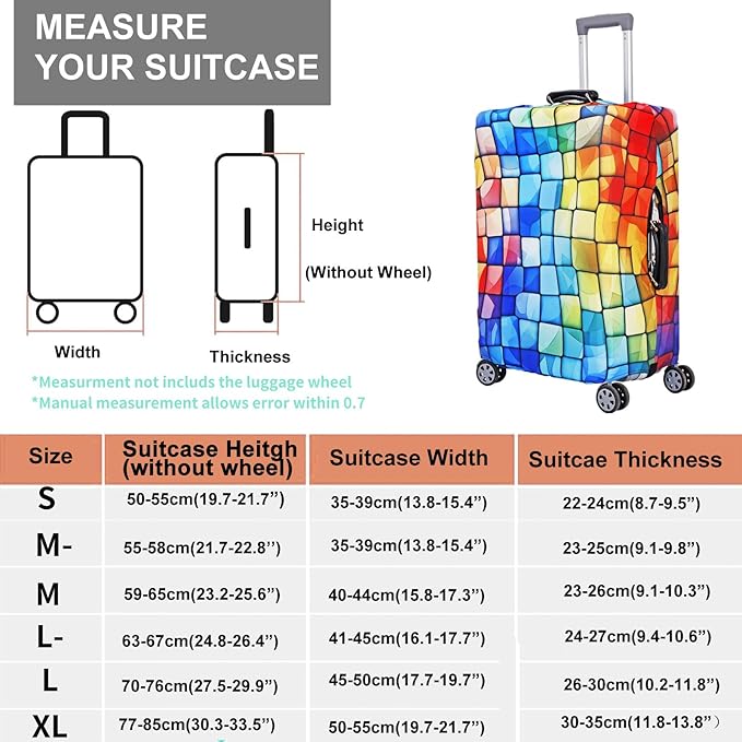 MosaiRudo Travel Luggage Covers For Suitcase Tsa Approved,Suitcase Cover Protector Fit 18-32 Inch Luggage Travel Accessories (T2492, XL)
