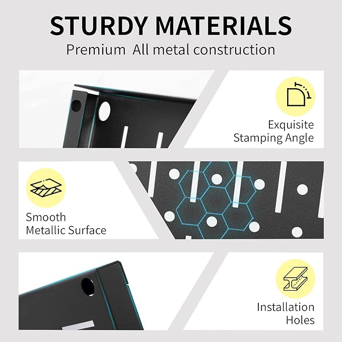 Pegboard Wall Organizer 2 PCS 32" x 16" Black Peg Board Metal Pegboard Panels for Garage Tool Storage