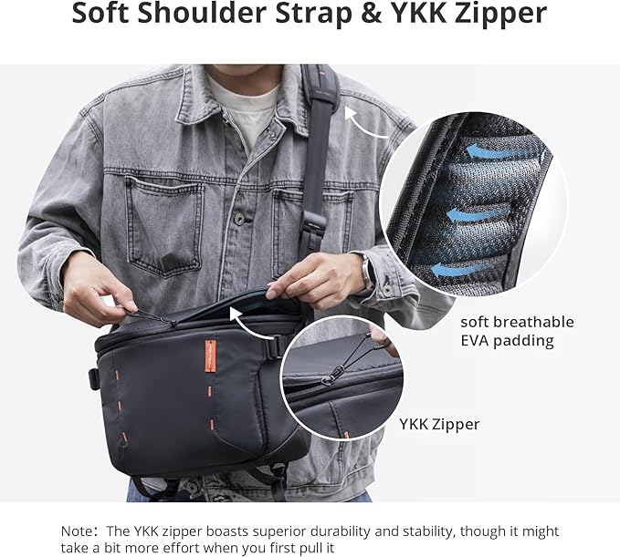 PGYTECH OneMo Sling Camera Bag 7L-9L, waterproof Crossbody Camera Shoulder Bag for Photographers Travel, DSLR Camera Bag for Sony/Canon/Nikon/DJI Mavic/Mirrorless/Tripod/Laptop