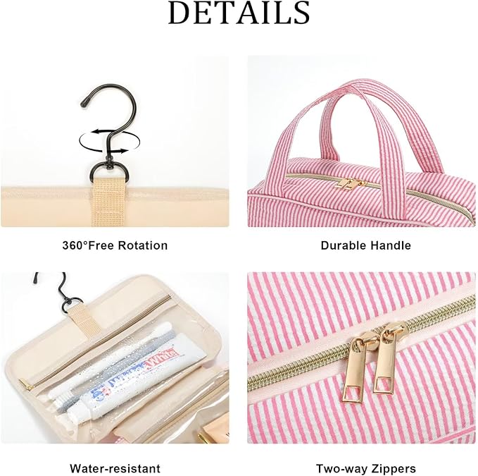 YOOLIFE Graduation Gifts for Her - Hanging Toiletry Bag for Women, Travel Toiletry Bag Makeup Bag, Personalized Travel Essentials for Women - Letter G, Purple