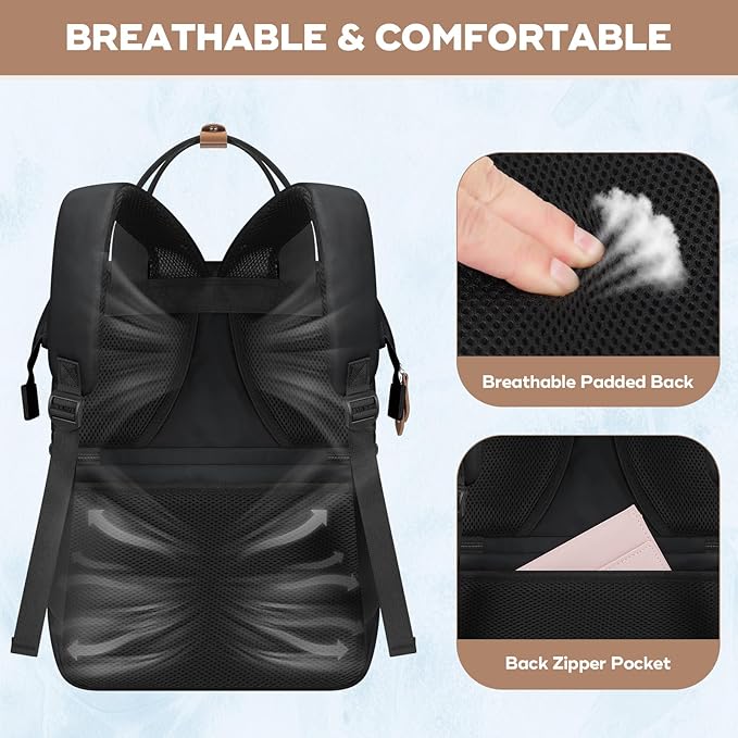 Maelstrom Cooler Backpack, 36 Cans Insulated Backpack Cooler, Soft Leakproof Double Deck Cooler Bag, Lightweight Lunch Backpack for Men & Women,Perfect for Beach Travel, Camping & Work-Black