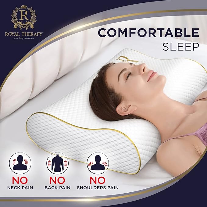 Memory Foam Pillow, 2-Pack King Cervical Pillow for Neck, Contour, Pillow for Neck and Shoulder Pain, Side Sleeper Pillow for Shoulder, Side Sleeping