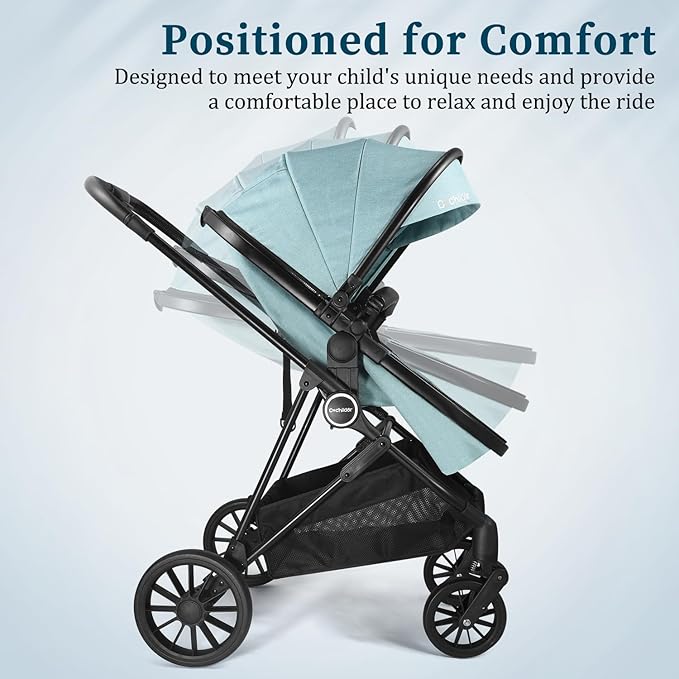 Lite 2.0 Baby Stroller with Newborn Mode, 2-in-1 Foldable Infant Stroller with Reversible Seat and UPF 50+ Canopy