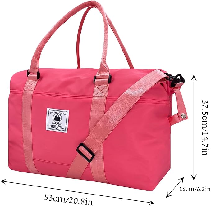 Travel Duffle Bag, Waterproof Sport Tote Gym Bag for Women Men, Overnight Weekender Carry On Bag with Wet Pocket