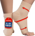 KEMFORD Ankle Compression Sleeve - Plantar Fasciitis Braces - Open Toe Compression Socks for Swelling, Sprain, Neuropathy, Foot Arch Support for Men and Women - 20-30mmhg, XL, Beige