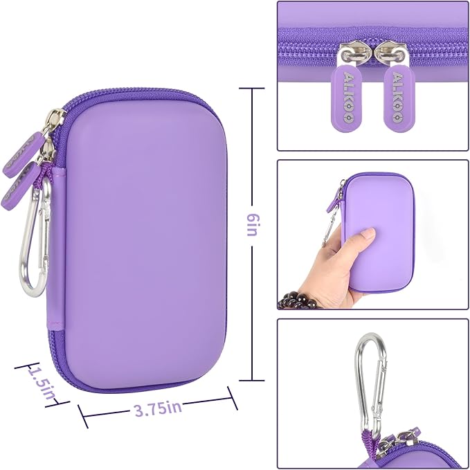 USB Flash Drive Case, SD Card Holder Compatible with Thumb Drive, Memory Cards, SDXC SDHC Storage Bag, Electronic Accessories Organizer for SanDisk for Samsung for Inland (Purple)