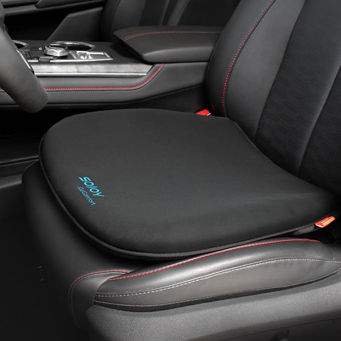 Sojoy Coccyx Gel Seat Cushion- Orthopedic Memory Foam Chair Cushions for Home Kitchen Office Desk Car Truck Airplane (Black)