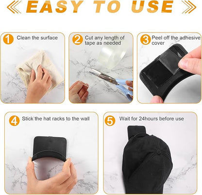 Headphone Wall Hangers Adhesive Gaming Headset Holder Hooks for Wall Mount Strong Universal Stand Hooks for Most Headphone Controller, Hat, Baseball Caps, Door, Closet(Black,24 Pcs)