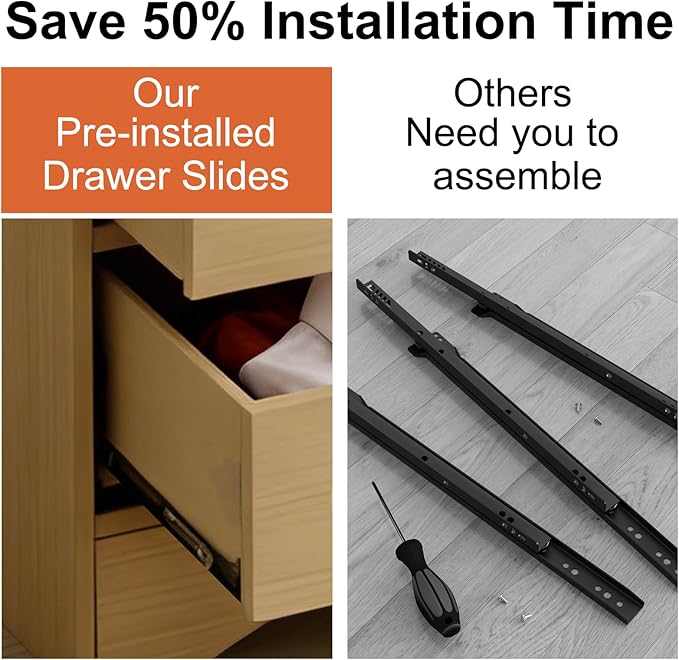 Tall Dressers for Bedroom, 6 Drawers Dresser & Chest of Drawers with Pre-Installed Slides&Curved Profile Design, Modern Closet Storage Wood Dressers Organizer for Living Room Hallway, Oak