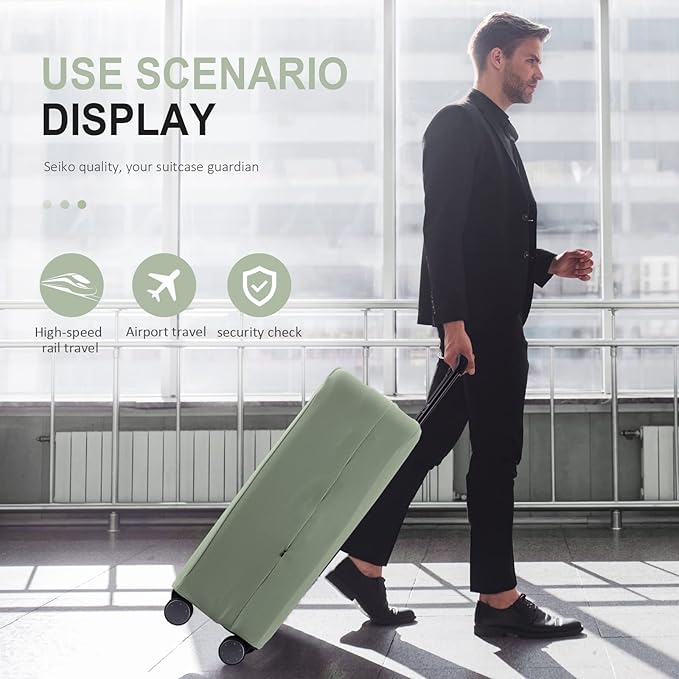Travel Luggage Cover Suitcase Protector Scratch-Resistant Fit 19-31 Inch Suitcase, Not Included Suitcase (Cyan, SX(22-23 inch))