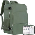 Travel Backpack, Carry on Flight Approved Backpack with Multi-Pockets, TSA Waterproof 17.3inch Laptop Backpack, Personal Item Travel Bag for Men Women, Army Green
