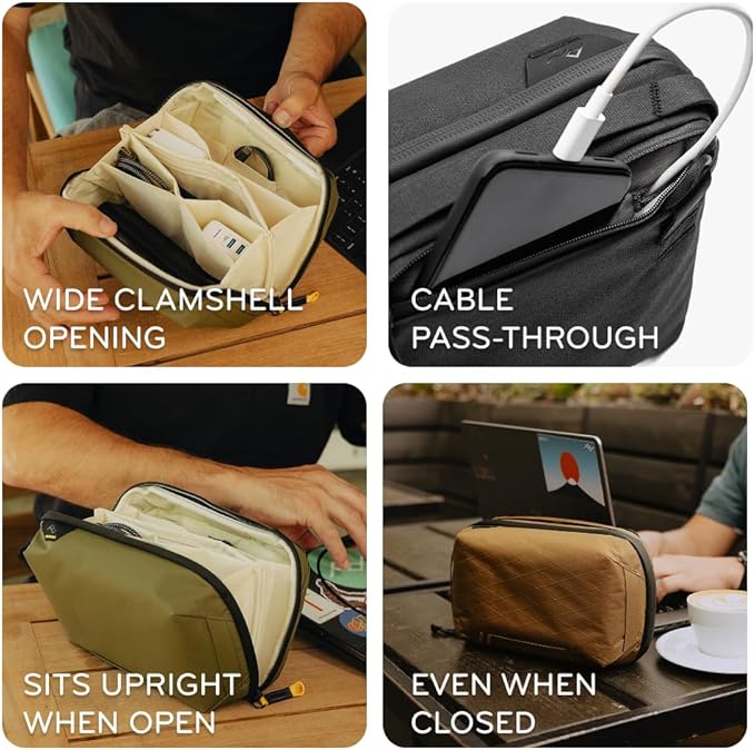 Peak Design Tech Pouch, Ocean, Electronics Organizer for Travel or Everyday Carry, Origami-Style Storage, Cable Pass-Through, Weatherproof Recycled Nylon, Gear Carry Bag for Men and Women