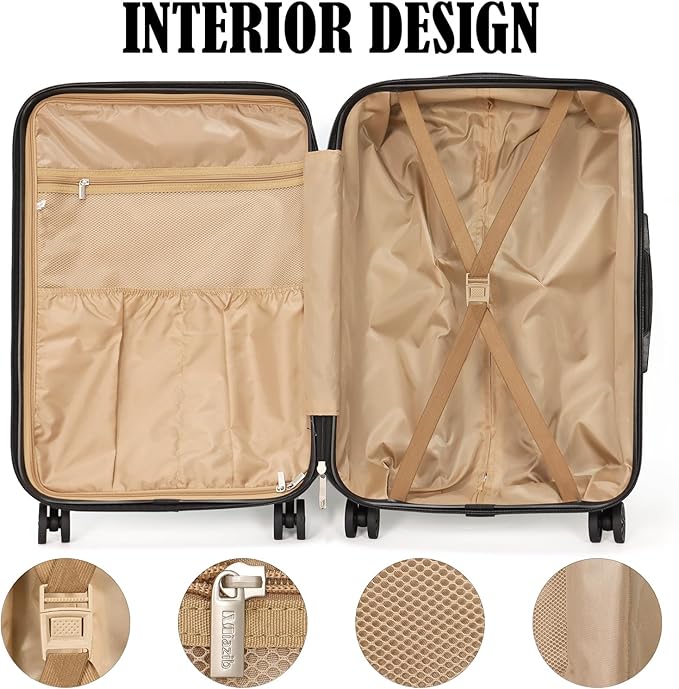Luggage Sets Suitcases with Wheels Suitcase set Hardshell Luggage sets Clearance Luggage sets with TSA Lock 20/24/28 Inch Luggage Lightweight Suitcases with Wheels (Jasper)