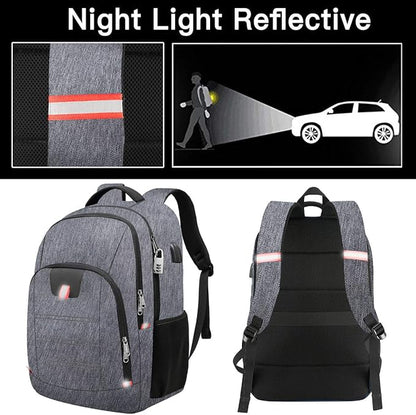 Della Gao Laptop Backpack for Men, Large Anti-Theft Business Travel Backpack with USB Charging Port, Water Resistant College School Computer Bag for Men/Women for 17 Inch Laptop and Notebook