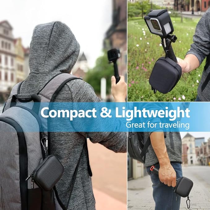 JSVER Carrying Case for GoPro Hero 13 Hard Travel Storage Case for Hero 13/12/11/10/9/8/7/6/5/4/3, DJI Osmo Action 5 Pro/4/3, AKASO Brave 8/EK7000/EK7000 Pro, Insta360 Ace/Ace Pro, Apexcam