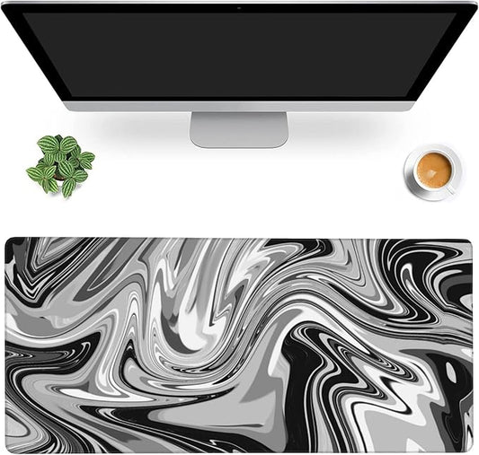 Desk Mat,Fluid Pattern Extended Gaming Mouse Pad,Large Non-Slip Rubber Base Mousepad with Stitched Edges,Waterproof Mouse Mat Desk Pad for Office Game Home 35.4x15.75 in