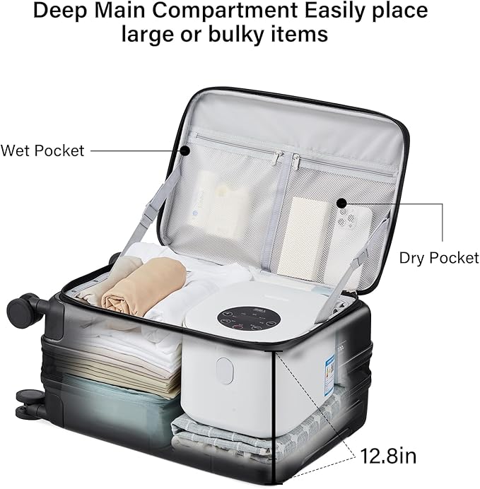 Hanke Hardside Expandable Checked Luggage, 24 Inch Top Opening Trunk Luggages with Spinner Wheels, All-PC Hard Shell Suitcase, Lightweight TSA Checked-Medium(Graphite Grey, 83L)