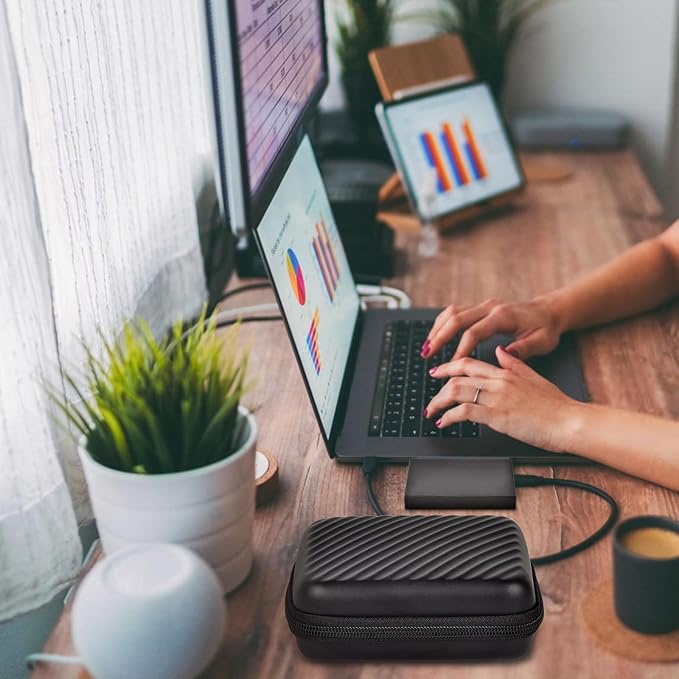 External Hard Drive Case Compatible with Seagate 1TB 2TB 4TB /for UnionSine/for Toshiba/for WD Elements Portable HDD SSD Solid State Hard Drive, SD Cards & USB Drives Holder Organizer (Box Only)