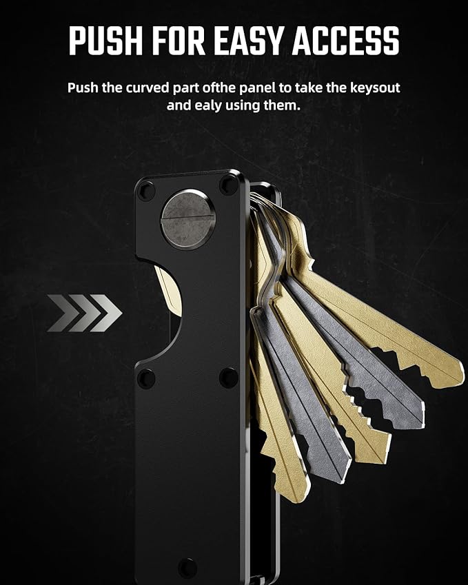 Key Organizer Compact Key Holder Metal Key Chain Minimalist key case key holder for keychain Secures 1-5 Keys