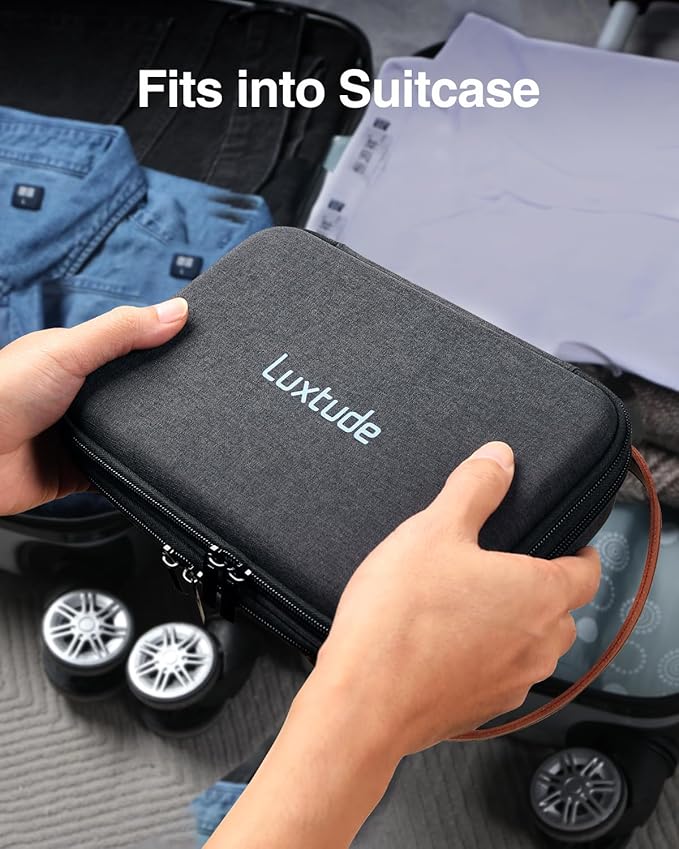 Luxtude Electronics Organizer Travel Case, Portable Tech Organizers Travel Case, Hard Cases for Electronics, Sturdy Charger Bag, Waterproof Tech Bag for Charger/Mouse/Hard Drive, Christmas Gifts