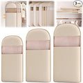 Space Saving Hanging Garment Bag With Self Compression Zipper,Garment Bags for Travel,Dust Cover for Coats Down Jackets, Closet Clothes Organizer with Clear Window (Beige, M+L+XL)