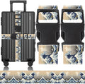 2 Pack Luggage Straps for Suitcases Adjustable Luggage Belt TSA Approved, Bright Colors Travel Packing Straps with Quick Release Buckle Unique Nylon for Sleeping Bag Car Seat, Wave
