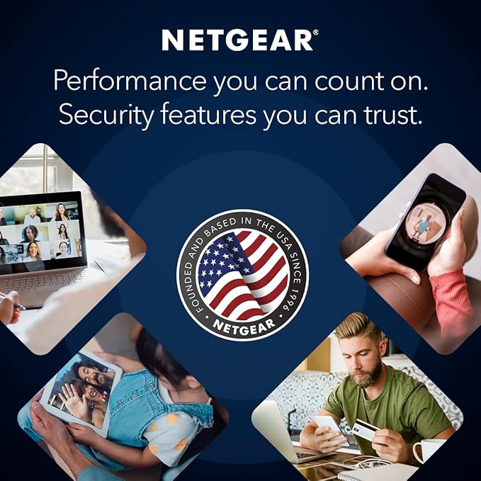 NETGEAR Nighthawk Dual-Band WiFi 7 Router (RS150) - Security Features, BE5000 Wireless Speed (up to 5.0 Gbps) - Covers up to 2,250 sq. ft., 80 Devices - 2.5 Gig Internet Port