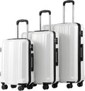 Coolife Luggage Expandable Suitcase PC+ABS 3 Piece Set with TSA Lock Spinner 20in24in28in