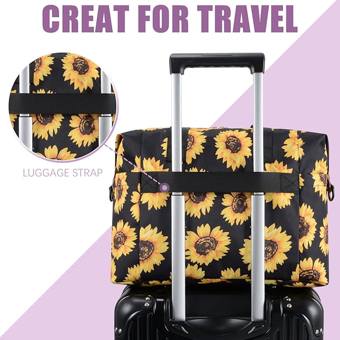 Tuwubi Diaper Bag Tote,Baby Diaper Bag with Pacifier Case Large Travel Diaper Tote Caddy for Mom and Dad Multifunction Large Baby Bag - Sunflower