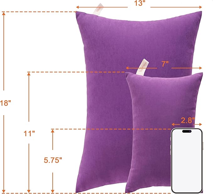 NTBAY Toddler Pillows, Down Alternative 13"x18" Pillows, Machine Washable - Soft and Breathable Travel Small Pillows for Sleeping, Ideal for Daycare, Crib, Cot, Purple